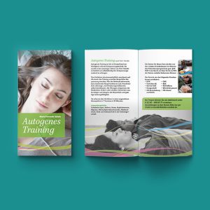 flyerdesign und broschürendesign für autogenes training